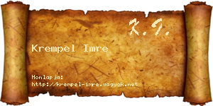 Krempel Imre névjegykártya